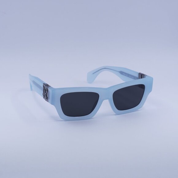 Palm Angels PERI10J MAGNOLIA 4007 Sunglasses Blue Rectangle Frame, Grey Lenses - Picture 4 of 9